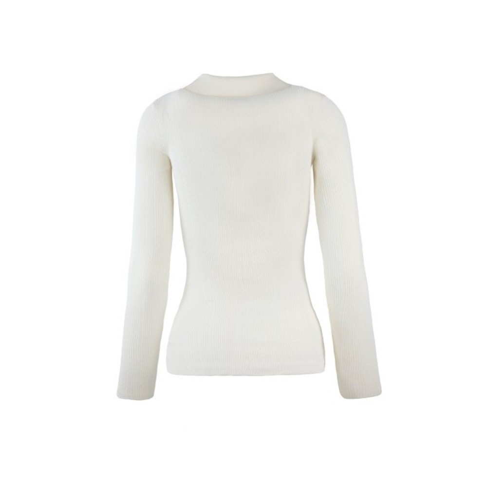 Elisabetta Franchi White Ribbed Knit Top With À Jour Detailing - NWT - Picture 2 of 3